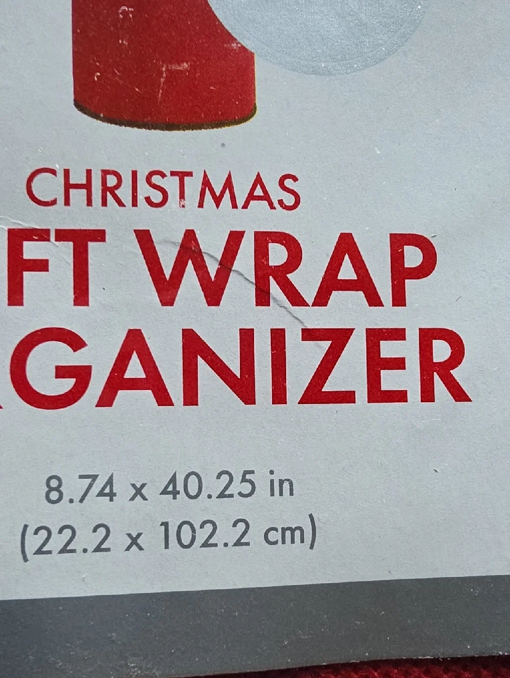 Whitmor Christmas Gift Wrap Organizer Red And Green With Handles NWT